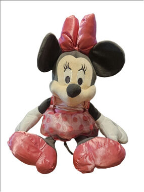 Girls Disney Authentic Minnie Mouse Stuffed Plush Animal One Size Pink Gray